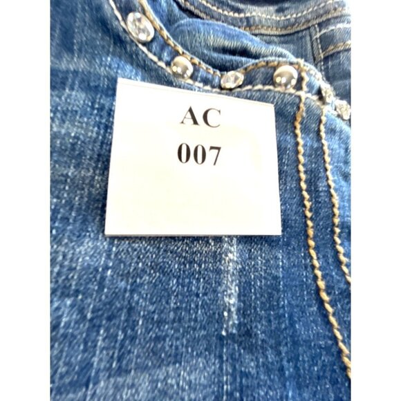 L.A. idol USA Womens Jrs Jean Rhinestone Studded Stretch Bermuda  Shorts Size 9 - Picture 11 of 11